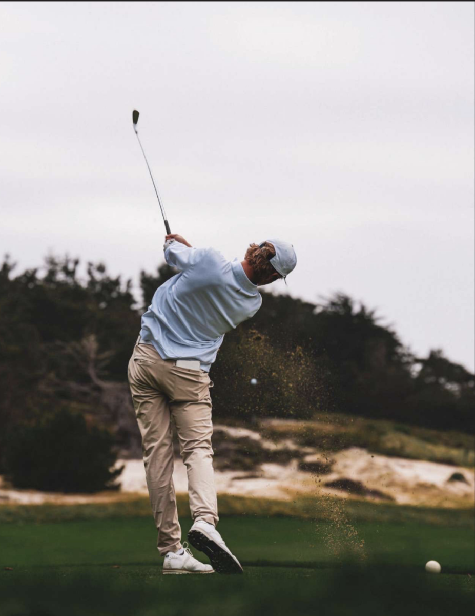 TUCKER SWEENEY '25 puring an iron off the tee box
